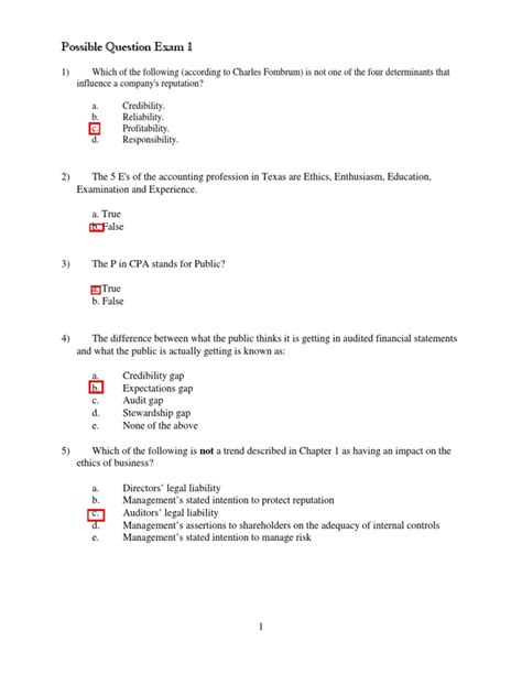 The Common Final Examination. . Cpa practice exam pdf